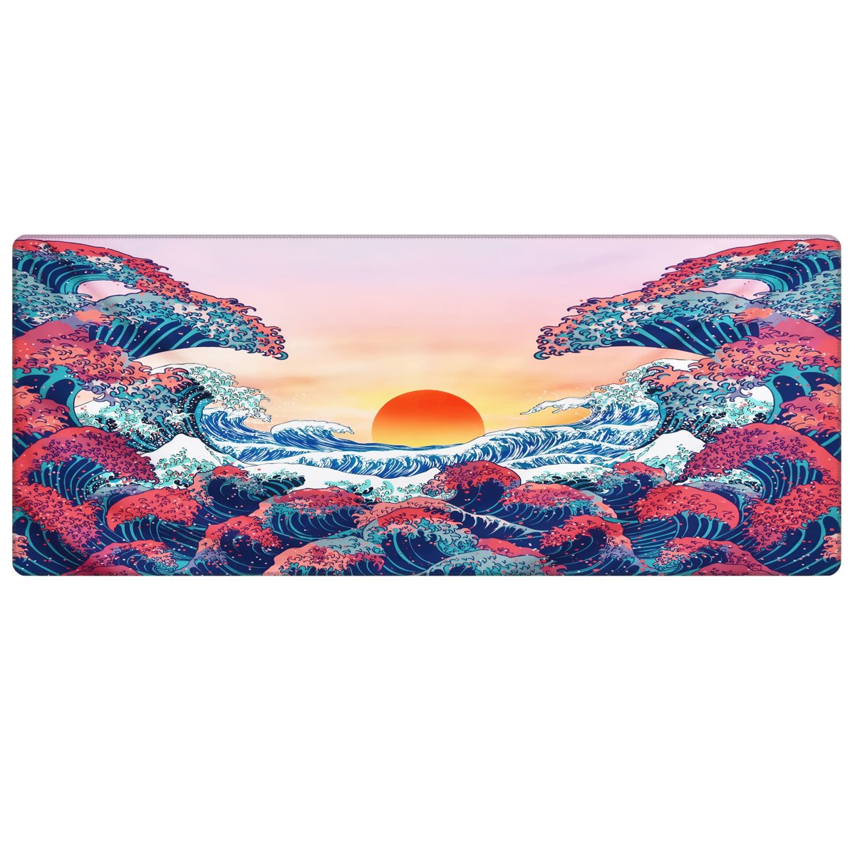 Porge Gamer Mouse Pad 70x30 Mouse Pad XXL Büyük Oyuncu Ofis Mouse Altlığı Mousepad (Renkli Kanagawa,