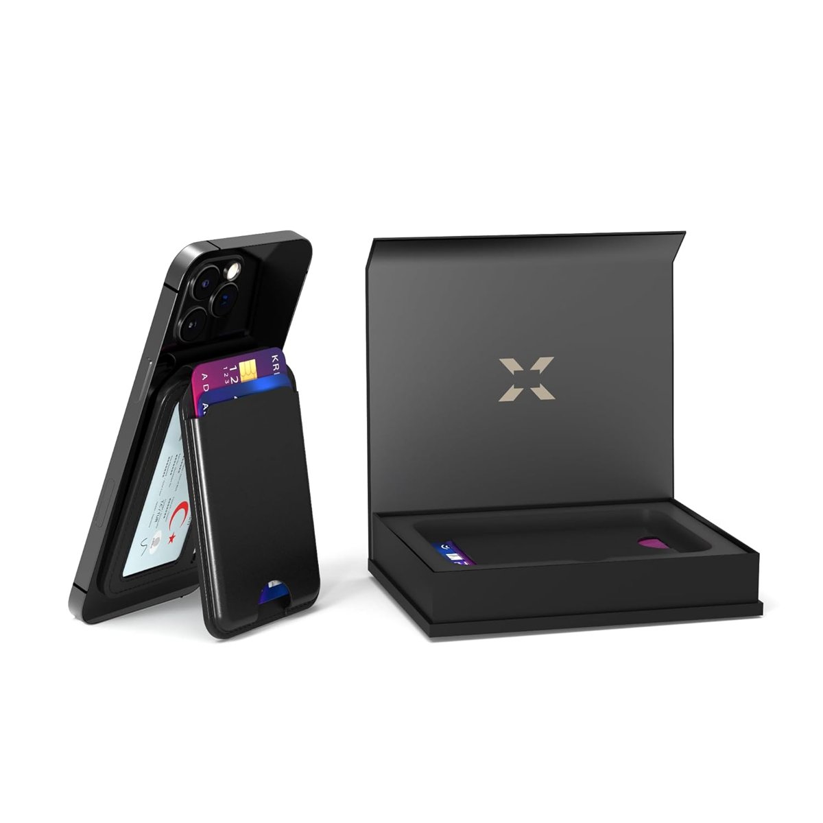Xenon Smart Akıllı Deri Cüzdan Takip Edilebilir Manyetik Kartlık Ekstra Güçlü Mıktanıs ile Tam Kenetlenme ve Sağlam Tutuş iPhone MagSafe Uyumlu X6608