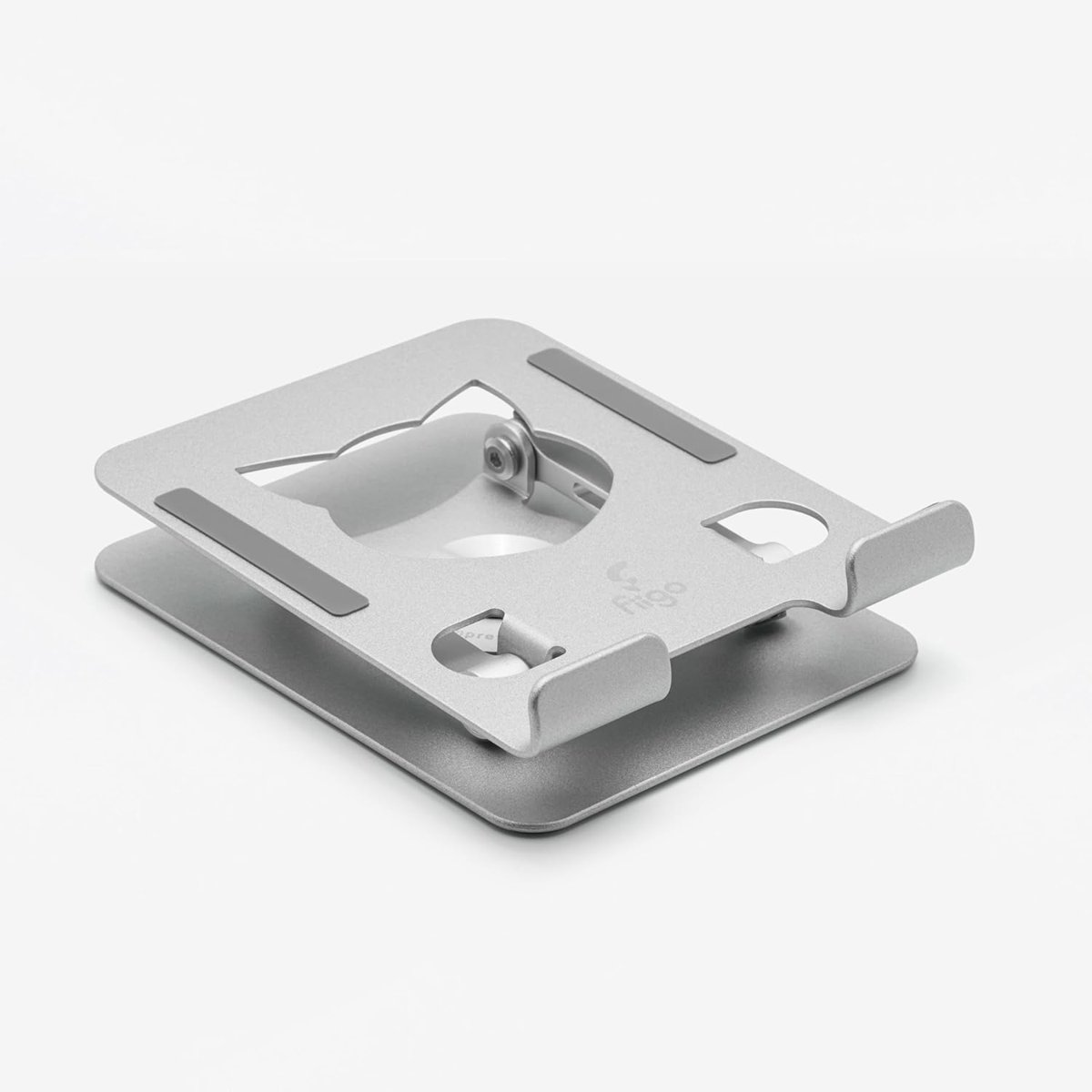 fiigo 360 Derece Dönebilen Tablet ve Telefon Standı Kedi Figürlü Metal Silver