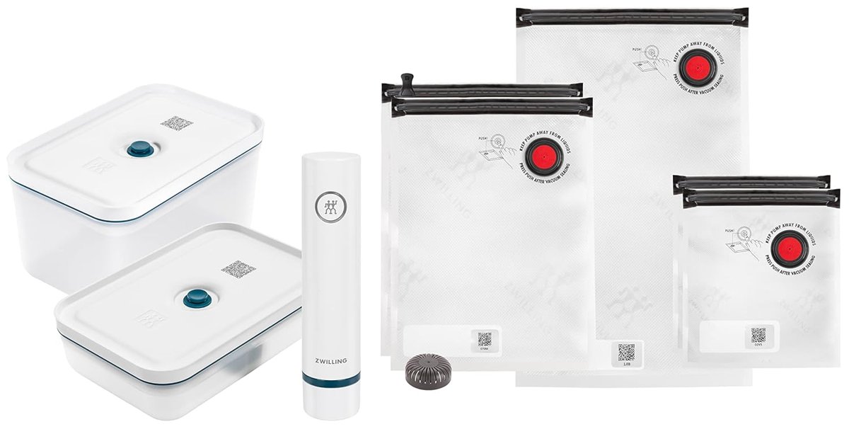 ZWILLING Fresh & Save Vakum Başlangıç Seti, Plastik, 8 Parçalı, Kutu, Pompa ve Torba Dahil, La Mer