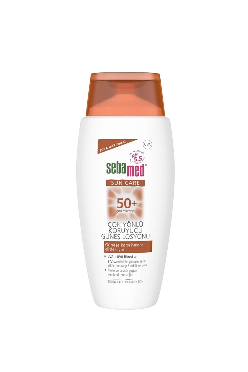 Sebamed Sun Care SPF 50+ UVA/UVB Filtresi ve E Vitamini Üçlü Yüksek Koruma Çok Yönlü Güneş Losyonu 150 ml