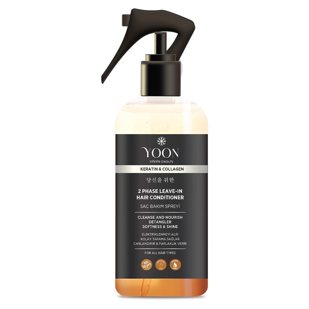 YOON Elektriklenme Önleyici ve Kolay Tarama Spreyi, Kolajen  Keratin İçeren Saç Spreyi, Paraben ve S