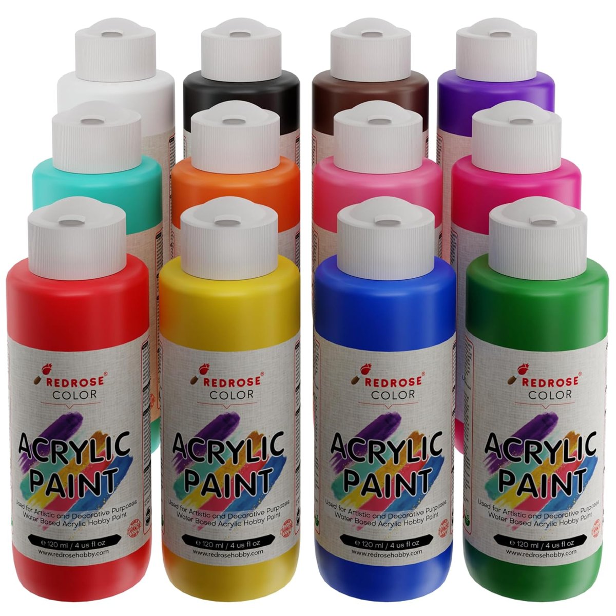 Tüm Renkler Akrilik Boya 12'li Set 12x120ml