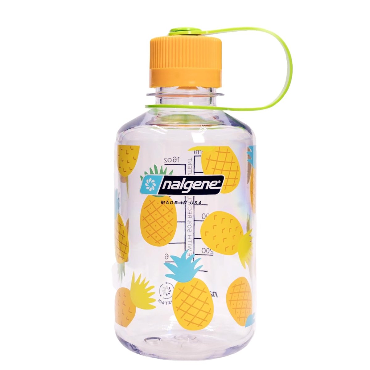 Nalgene Sustain Tritan BPA İçermeyen Su Şişesi%50 Plastik Atıktan, 473 gram, Dar Ağız, Ananas