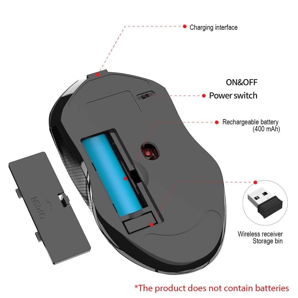 Valkyrie 6 Tuşlu Şarjlı Sessiz 2400DPI Kablosuz Gaming Mouse