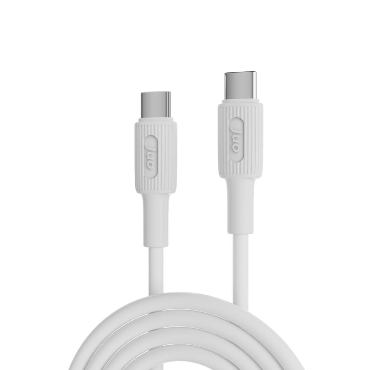 Juo 60W USB Type-C to Type-C Silikon Hızlı Şarj ve Data Kablosu Beyaz 1 Metre