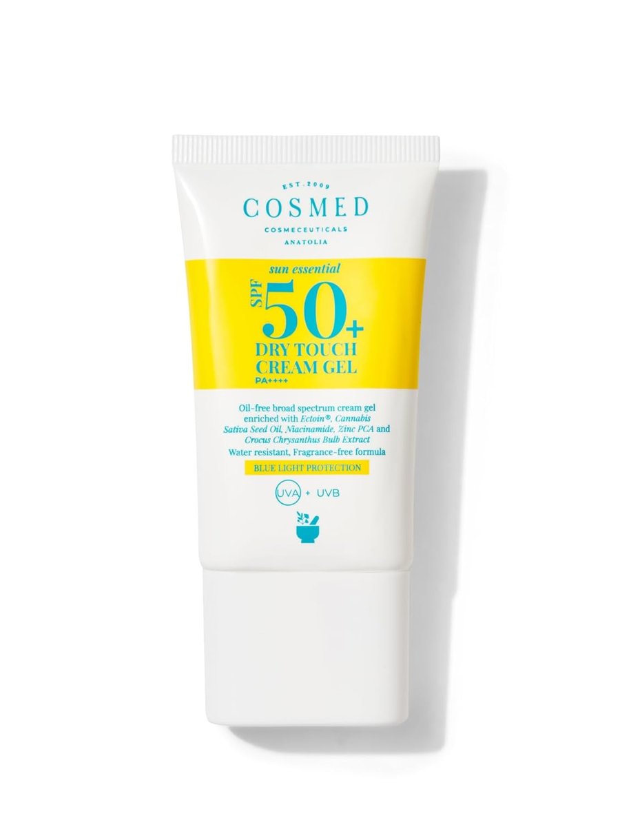 Cosmed Yağlı Ciltler İçin Suya Dayanıklı, Mat Bitişli Güneş Kremi SPF50+ - Dry Touch Cream Gel SPF50+ - 40 ml