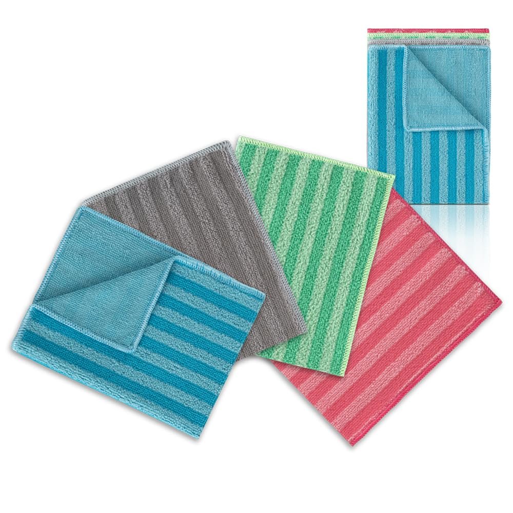 MICLO CLEANING | Ekonomik Paket, Yağ & Kir Sökücü, İz Bırakmaz, Ekstra Emici, Hızlı Kuruyan Mikrofiber Temizlik Bezi, Mutfak, Banyo, Ofis, Kafe, Otel, Mağaza, Araba 4’lü Paket