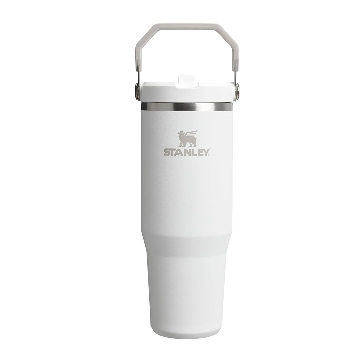 STANLEY IceFlow Flip Straw Tumbler Pipetli Termos Su Şişesi 0.89 Litre - Beyaz (Frost) | Paslanmaz Çelik
