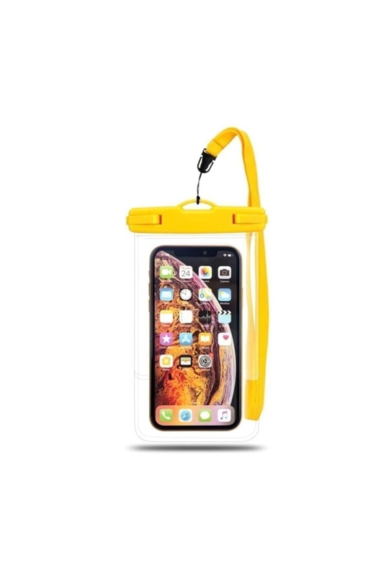 CONSTRAIN - Su Geçirmez Telefon Kılıfı – Universal Waterproof Kılıf Askılı | Deniz, Havuz, Tatil İçin Dayanıklı Koruma - Sarı