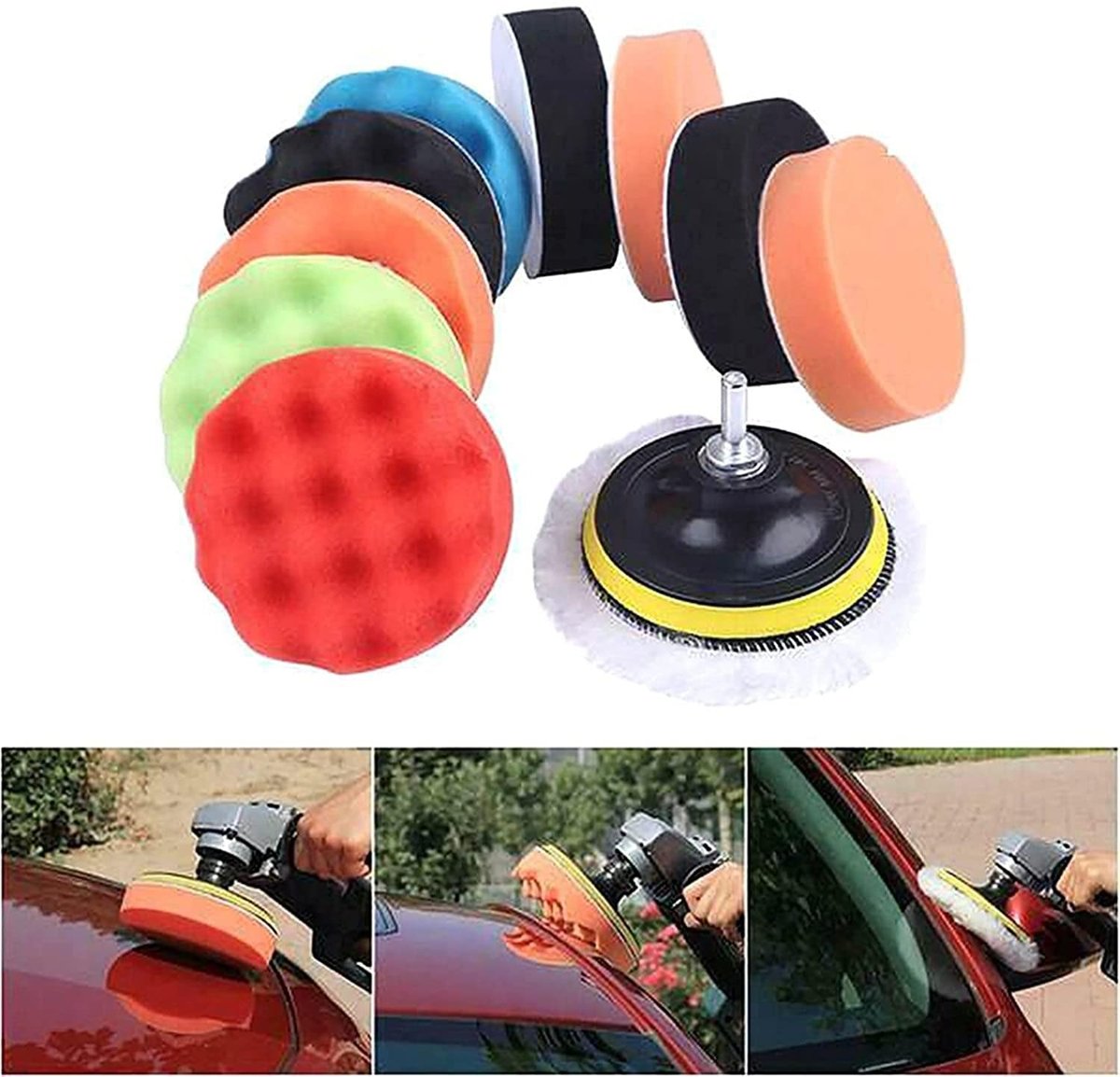 Valkyrie 12 Parça 10cm Büyük Boy Oto Pasta Cila Polisaj Seti