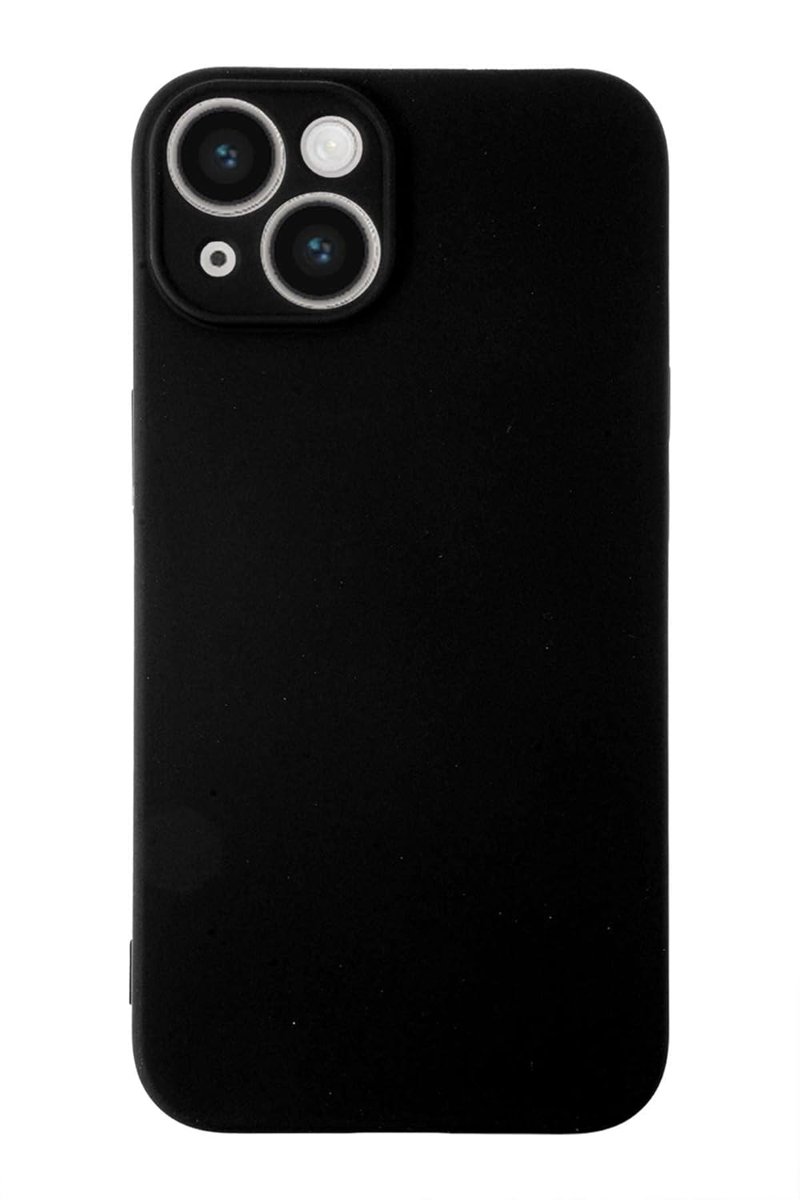 KZY İLETİŞİM Apple iPhone 14 ile Uyumlu Kapak Içi Kadife Kamera Korumalı Lansman Silikon Kılıf - Siy
