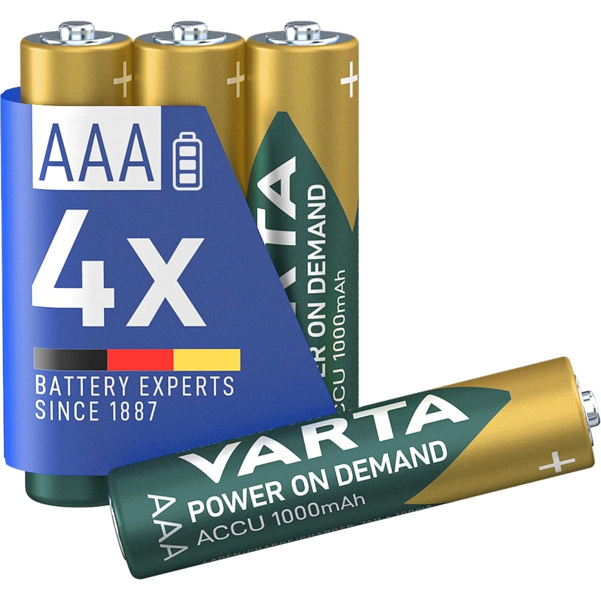 VARTA Recharge Accu Power AAA 1000 mAh Şarj Edilebilir Pil, 4'lü, 4008496773824