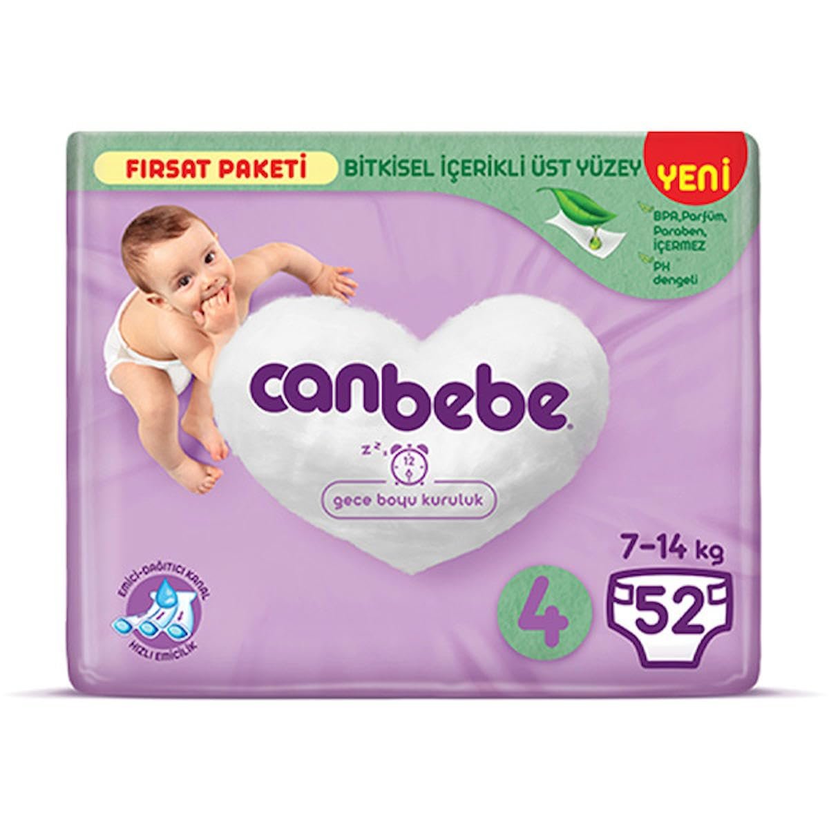 Canbebe Baby Diapers Bebek Bezi, PNM ADV Maxi 52