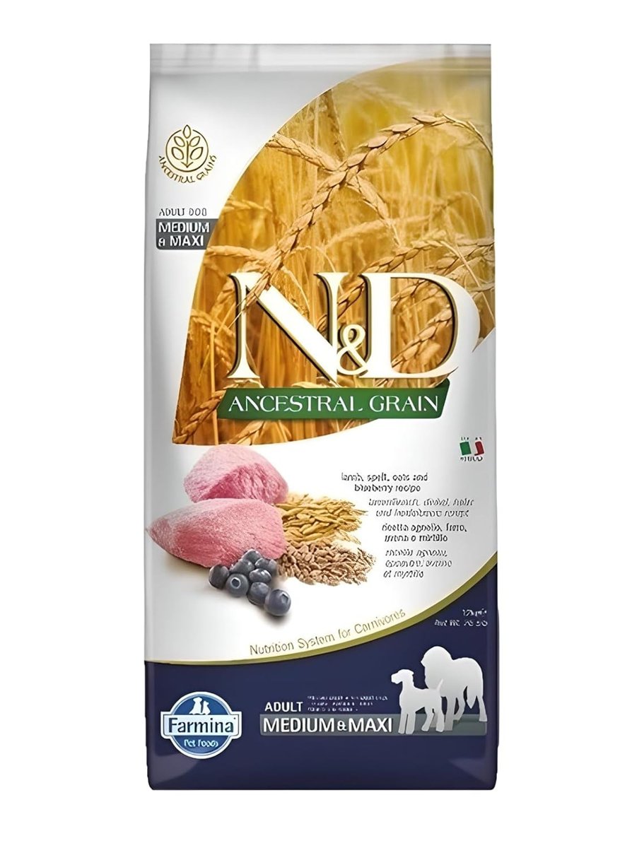 ND Düşük Tahıllı Kuzulu Medium Maxi Yetişkin Köpek Maması 12 Kg