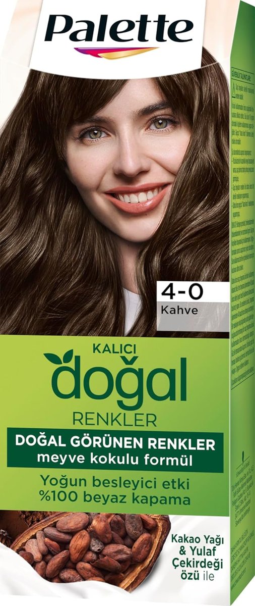 Palette Kalıcı Doğal Renkler 4-0 Amber Kahve Saç Boyası