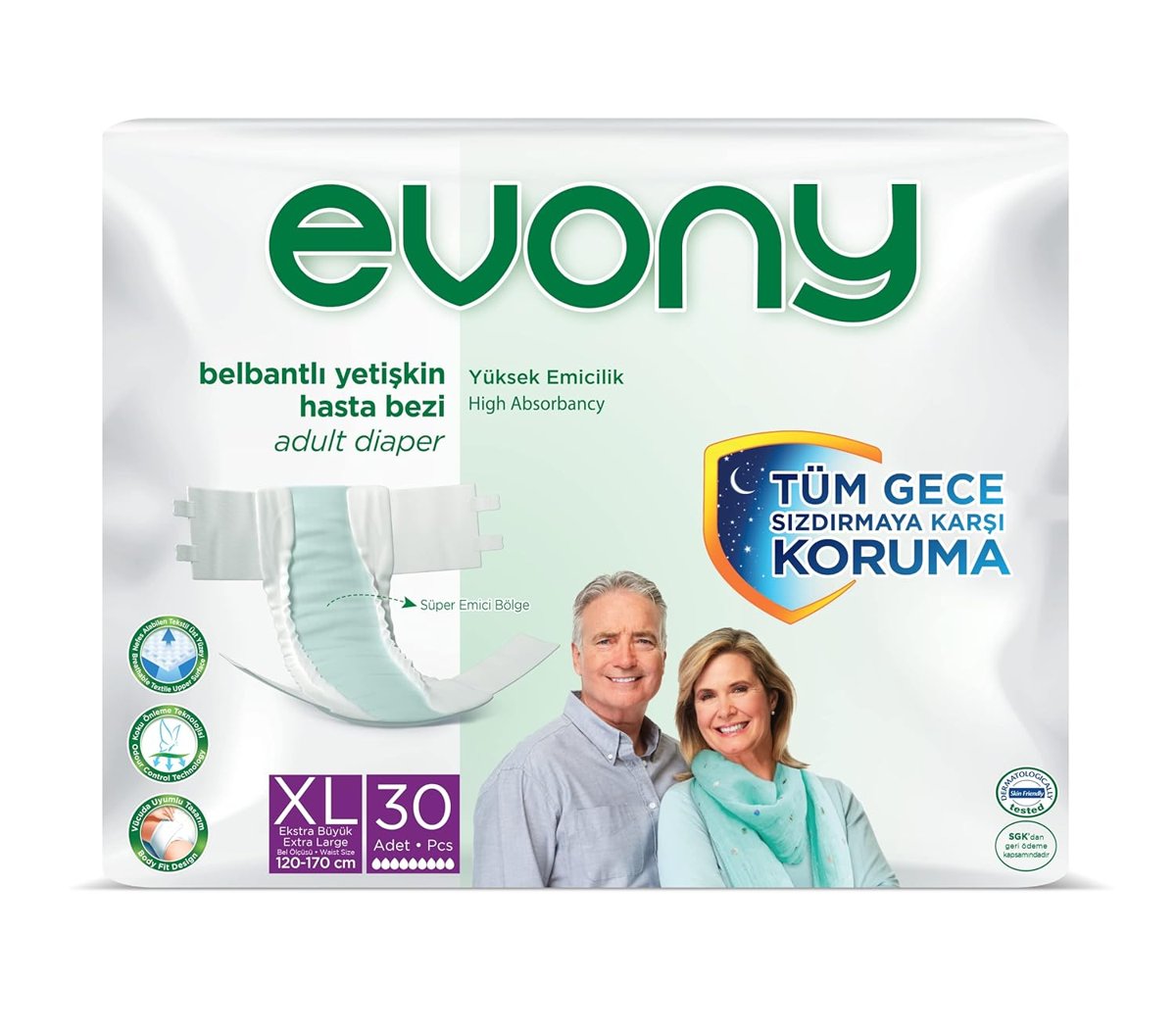 Evony Yetişkin Hasta Bezi Belbantlı Ekstra large Jumbo 30 Adet