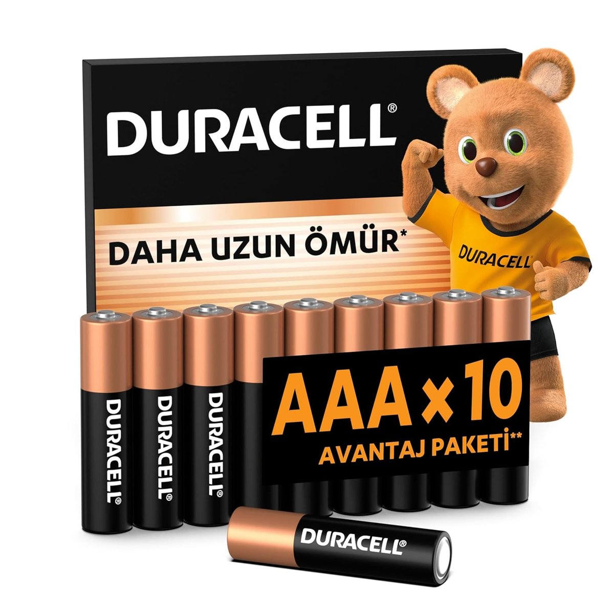 DURACELL Basic AAA İnce Kalem Pil (10'lu Paket) 1.5V, LR03