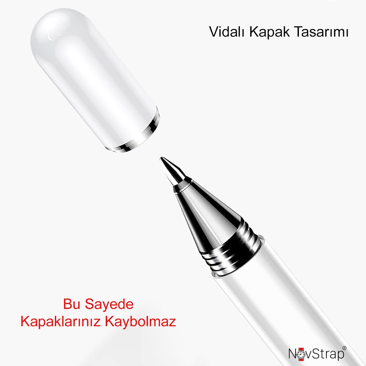 NovStrap Casper Via S50 S40 L50 L40 L30 S48 S30 S20 S38 L20 ile Uyumlu 2in1 Dokunmatik Tablet Kalemi Stylus
