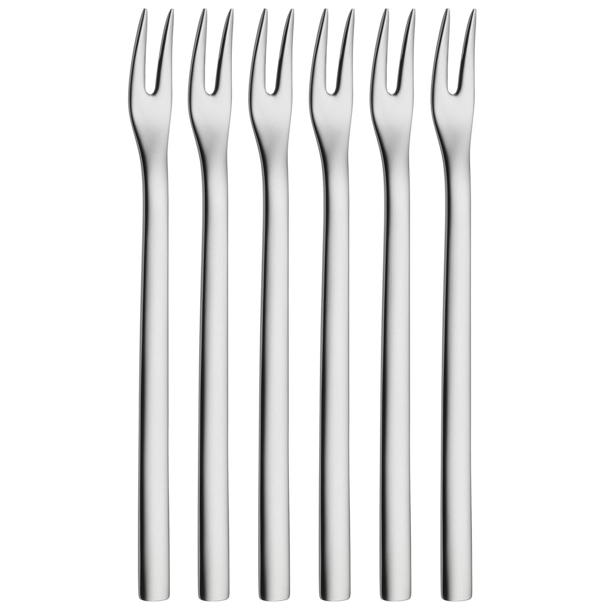 WMF Nuova 6 Parça Kokteyl Çatalı Seti, 12,5 cm, Aperatif ve Zeytin Çatalı, Cromargan® Yüksek Kaliteli Parlak Paslanmaz Çelik, Bulaşık Makinesinde Yıkanabilir
