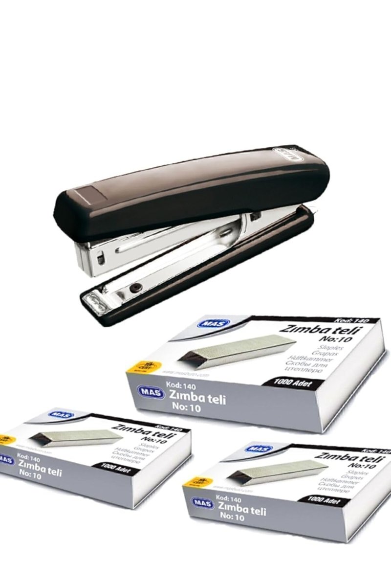 Mas Zımba Makinesi Ve 3000 Tane Tel Ofis Zımba Makinesi Tel Bükmez Paslanmaz Avantajlı Set No-756-7586521469120