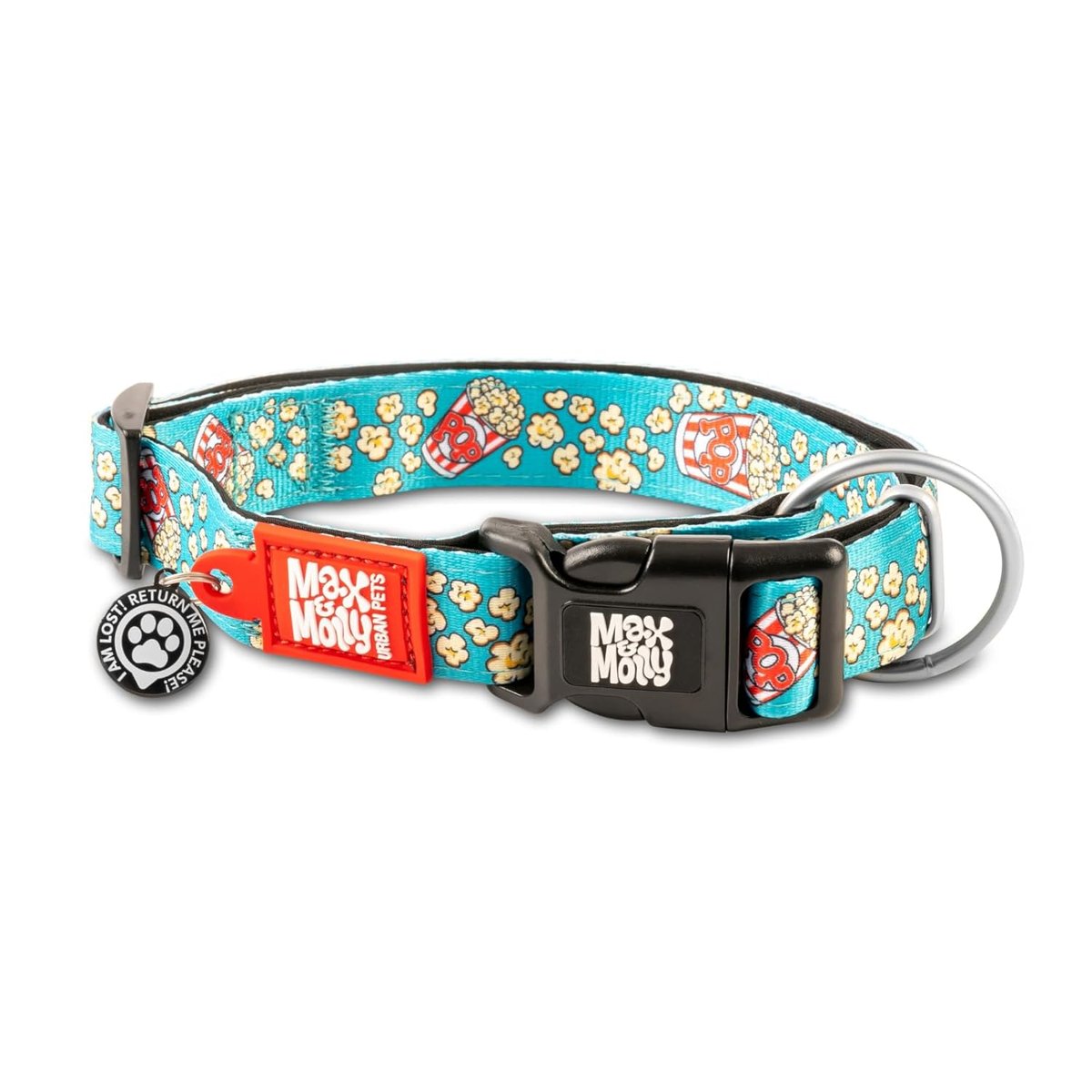 Max  Molly Urban Pets Original Serisi Akıllı Künyeli Köpek Boyun Tasması (S, Popcorn)