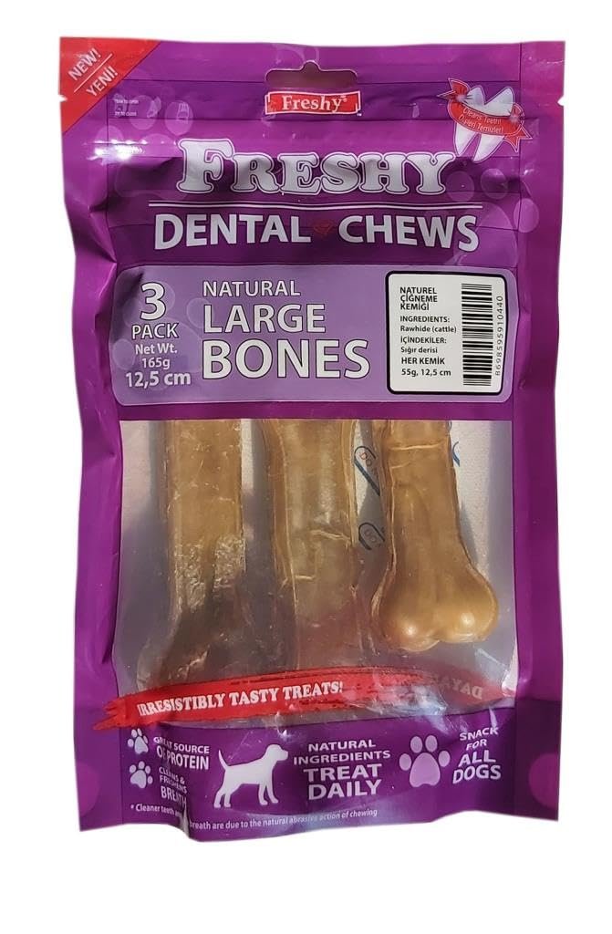 İREM Freshy Dental Kemik 3 lü 165 gr.%100 doğal dana derisi.