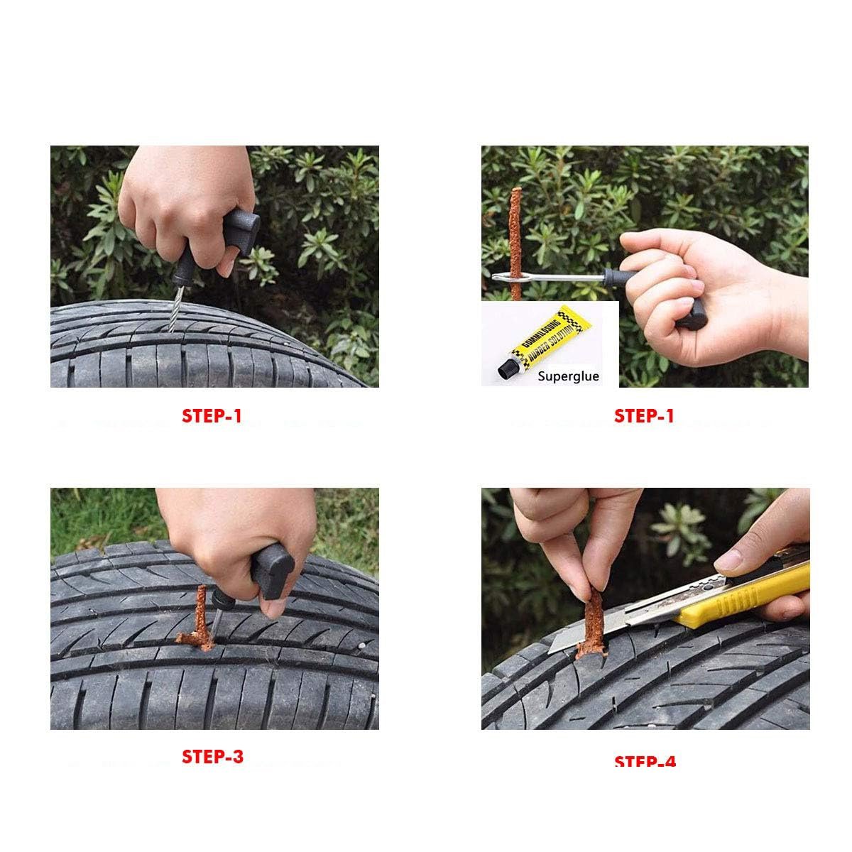 AEE® 6 Parça Lastik Tamir Seti Fitil Yama Araba Motorsiklet Traktör Acil Durum Kiti