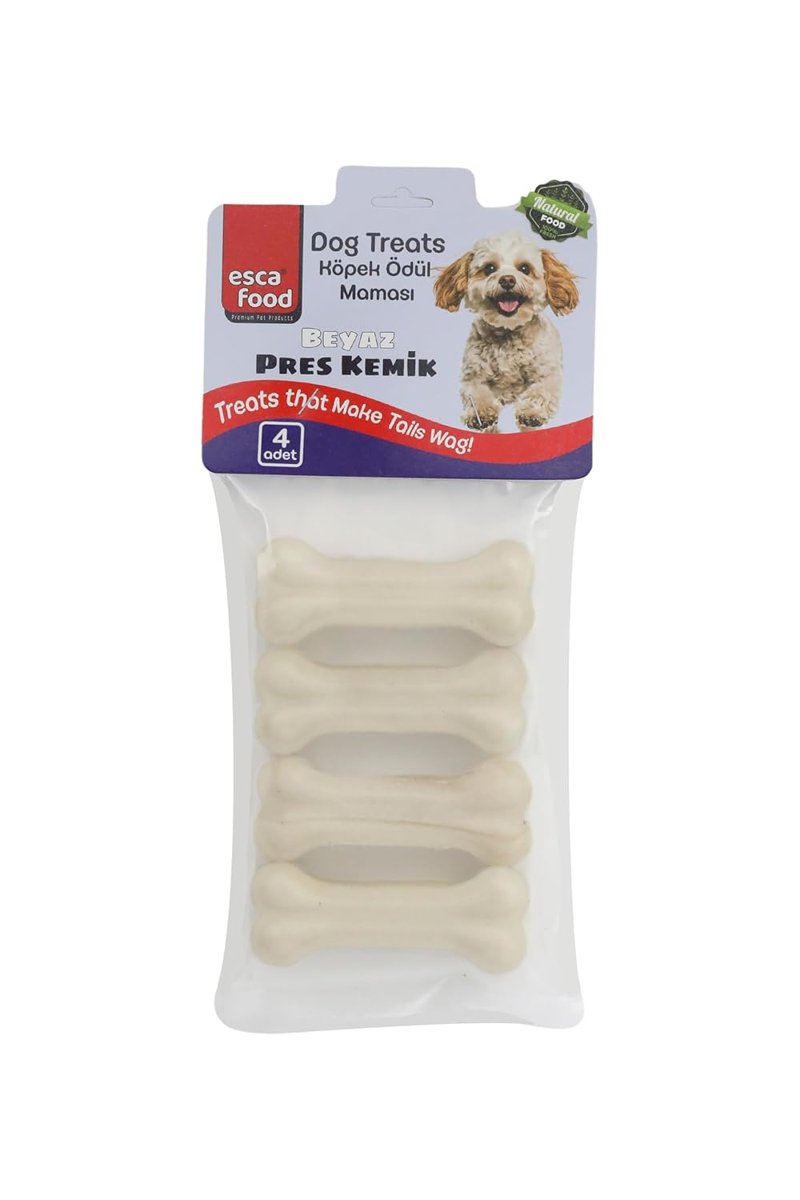 Esca Food Beyaz Pres Kemik 7,5 Santimetre 4’lü 100 Gram Köpek Ödül Maması