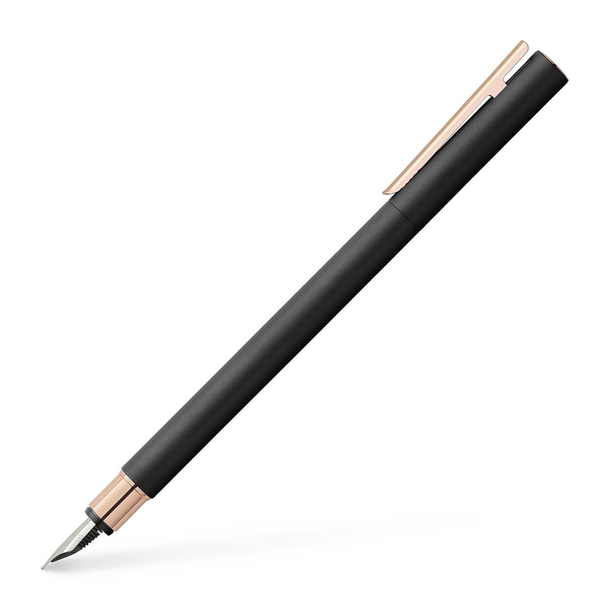 Faber-Castell Dolma Kalem Neo Slim, Uç M, Metal Siyah, Pembe Altın, 1 Adet
