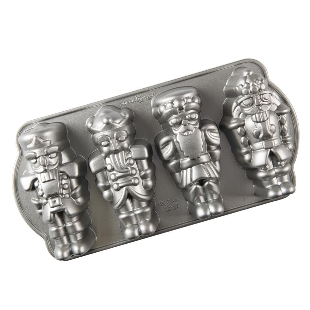 Nordic Ware Pişirme Kalıbı Nutcracker Cakelet Pan Alüminyum Gri, 35,6 cm x 17,5 cm, NW 92977