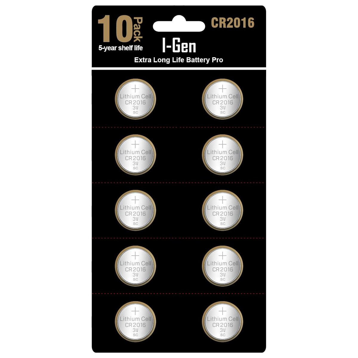 I-Gen CR2016 Pil 10'lu Paket Lityum Düğme Pil 3V 2016