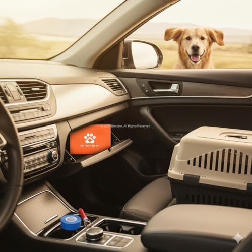 Busstier Evcil Hayvan İlk Yardım Seti, Kedi ve Köpekler için Kapsamlı Acil Durum ve Bakım Çantası, Kene Çıkarıcı, Makas, Acil Durum Örtüsü ve Temel Tıbbi Malzemeler ile Taşınabilir Kompakt Tasarım