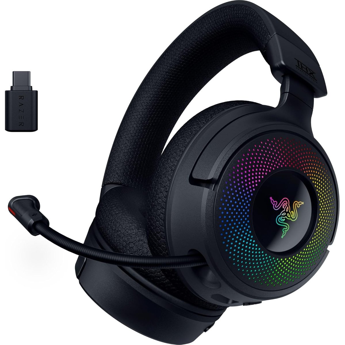 Razer Kraken V4 - Kablosuz Oyun Kulaklığı (3 Modlu Bağlantı, TriForce 40mm Sürücüler, 9 Bölgeli RGB