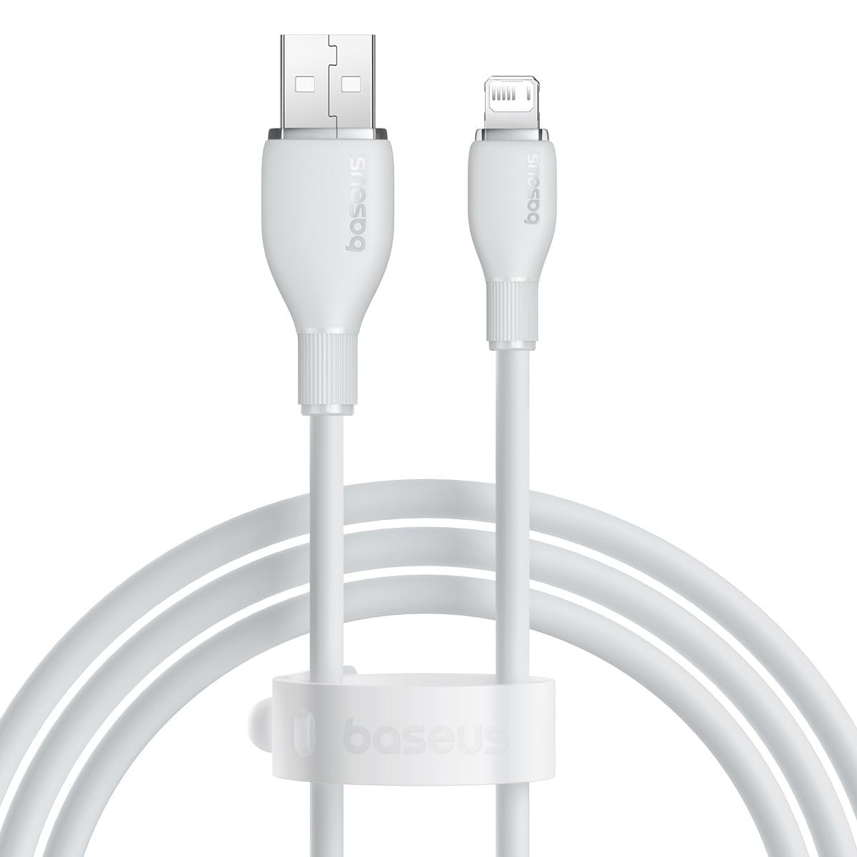 Baseus Pudding Hızlı Şarj Özellikli Lightning Kablo 2.4A, 1.2 Metre, Beyaz