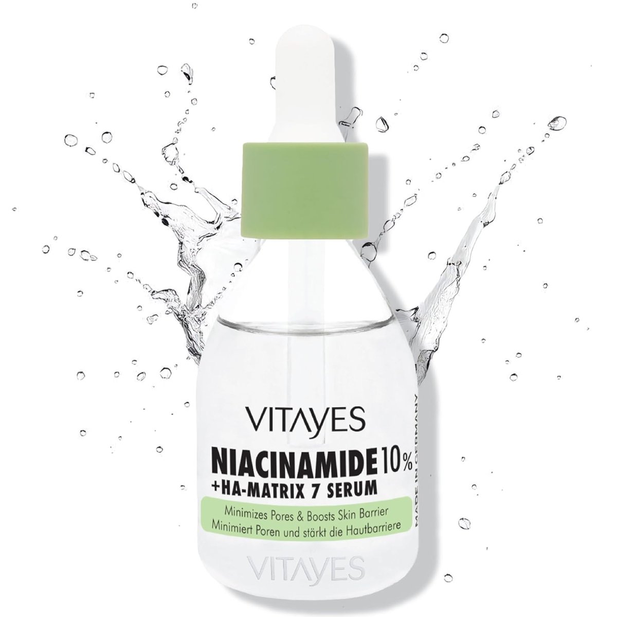 VITAYES Niacinamide%10 Ve Hyalüronik Asit Cilt Gözenek Sıkılaştırıcı Cilt Bariyeri Güçlendirici Serum, 30 ml