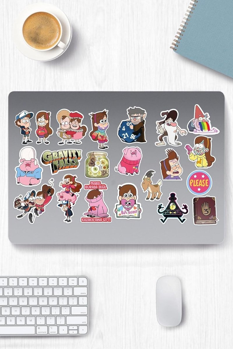 Ms Major Selection Esrarengiz Kasaba Temalı Sticker Etiket Seti - Gravity Falls Sticker - Laptop Not