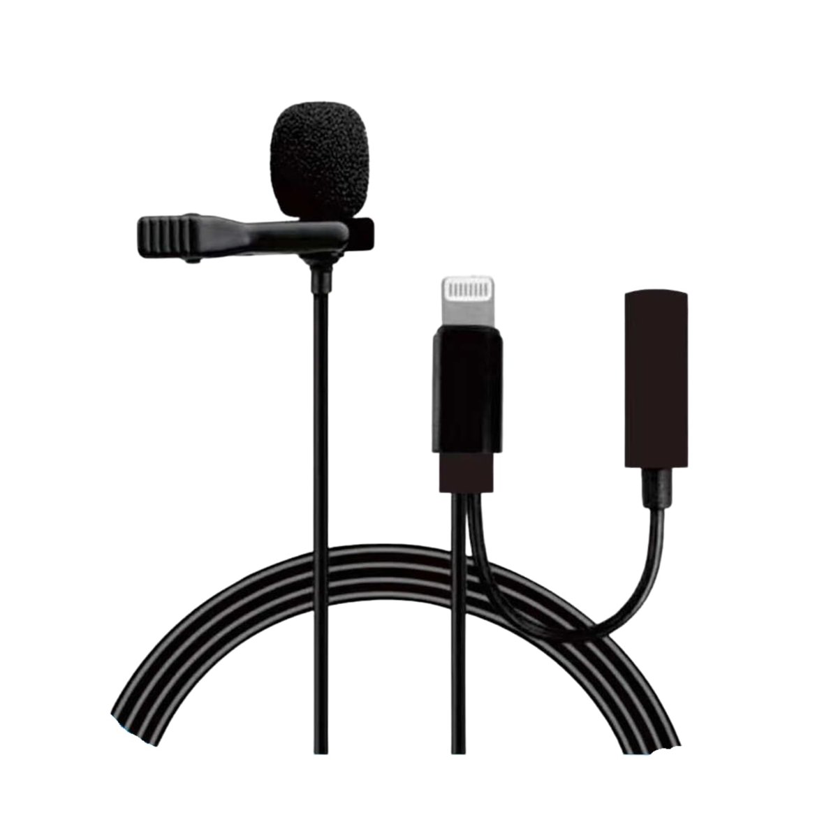 PSR Aksesuar MS-UC568 Canlı Yayın Yaka Mikrofonu – Akıllı Gürültü Önleyici, Lightning Girişli, 3.5mm Kulaklık Girişli, 360° Ses Algılayan Klipsli Mikrofon