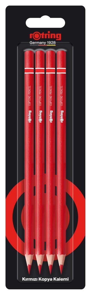 Rotring Kırmızı Kopya Kalemi, 4'lü Paket