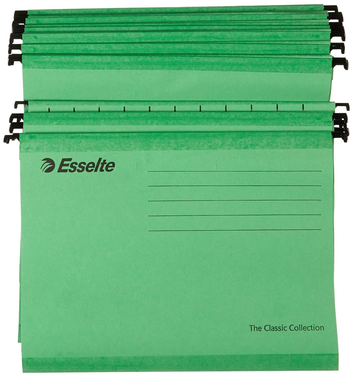 Esselte Klasik Askılı Dosya, A4, Yeşil, 25'Li Paket, Sekmeler Dahil, 90318
