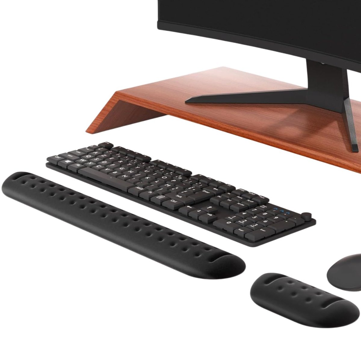 Klasse Gaming Klavye ve Mouse Bilek Destek Seti, ErgoPad, Kaymaz Tabanlı, Nefes Alan Kumaş, Ağrı Önl