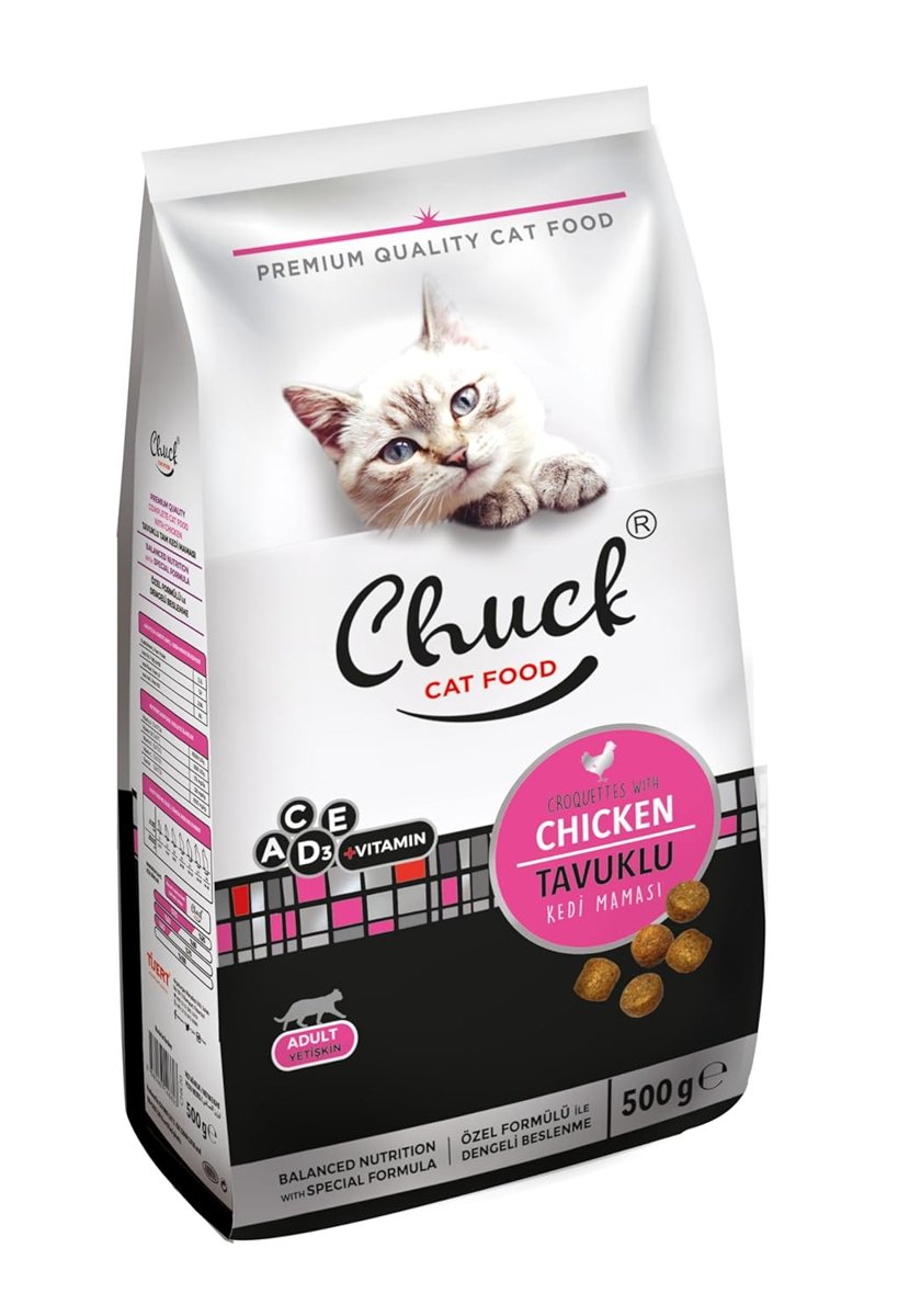 Chuck 500 Gr Kuru Mama, Kedi, Tavuk Etli x 12 adet