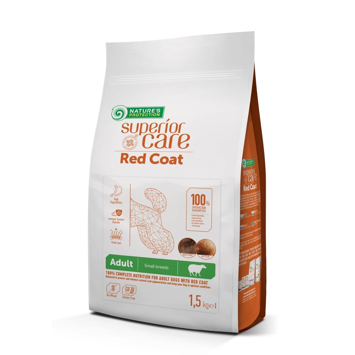 Nature's Protection Superior Care Kızıl/Kahverengi Tüylü Köpekler İçin Tahılsız Kuzulu Küçük Irk Köpek Maması 1,5 Kg
