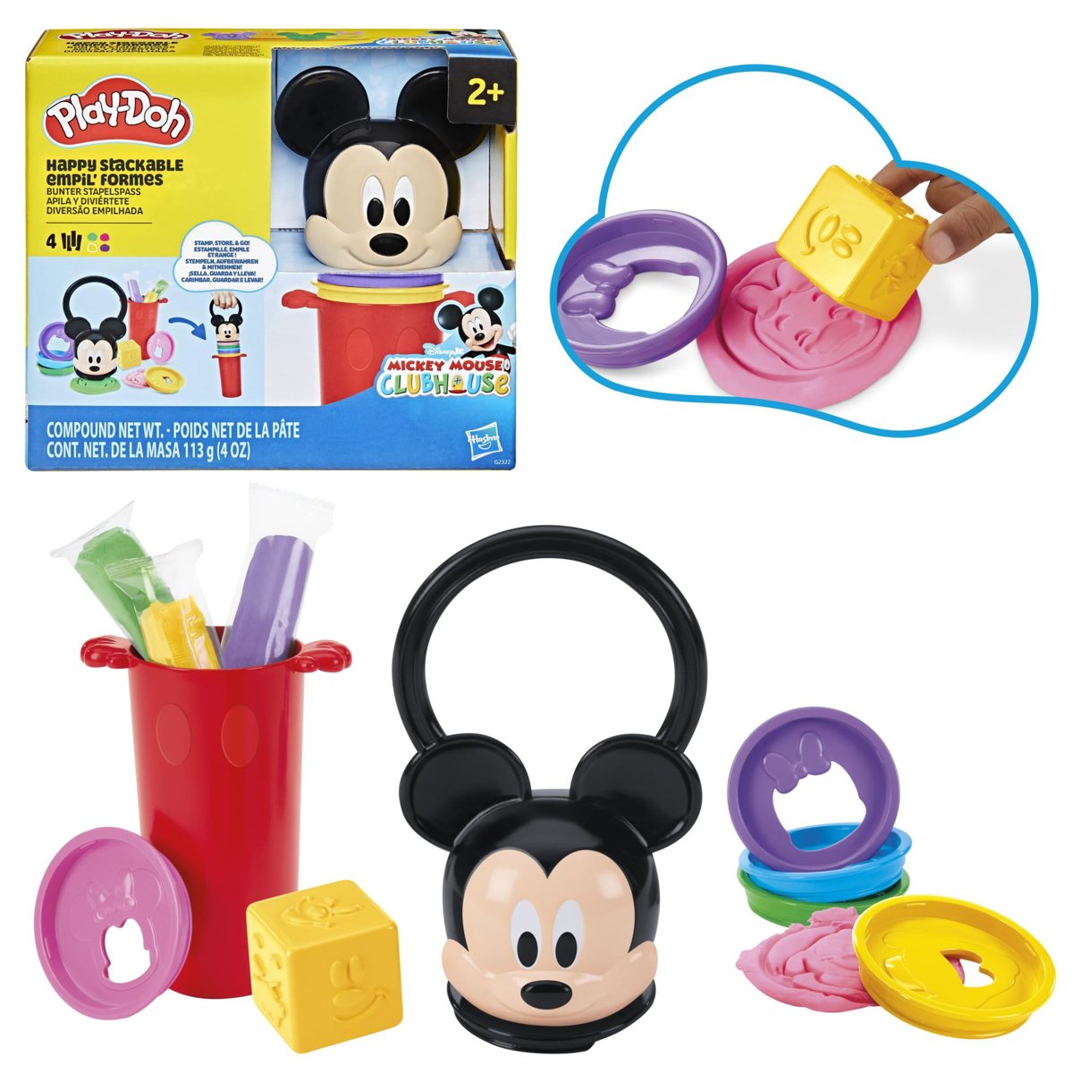 Play-Doh Disney Junior Happy Stackable Oyun Seti | Okul Öncesi Çocuklar İçin Oyuncak | 2 Yaş ve Üzeri Çocuklar İçin Sanat ve El İşi Hediyesi