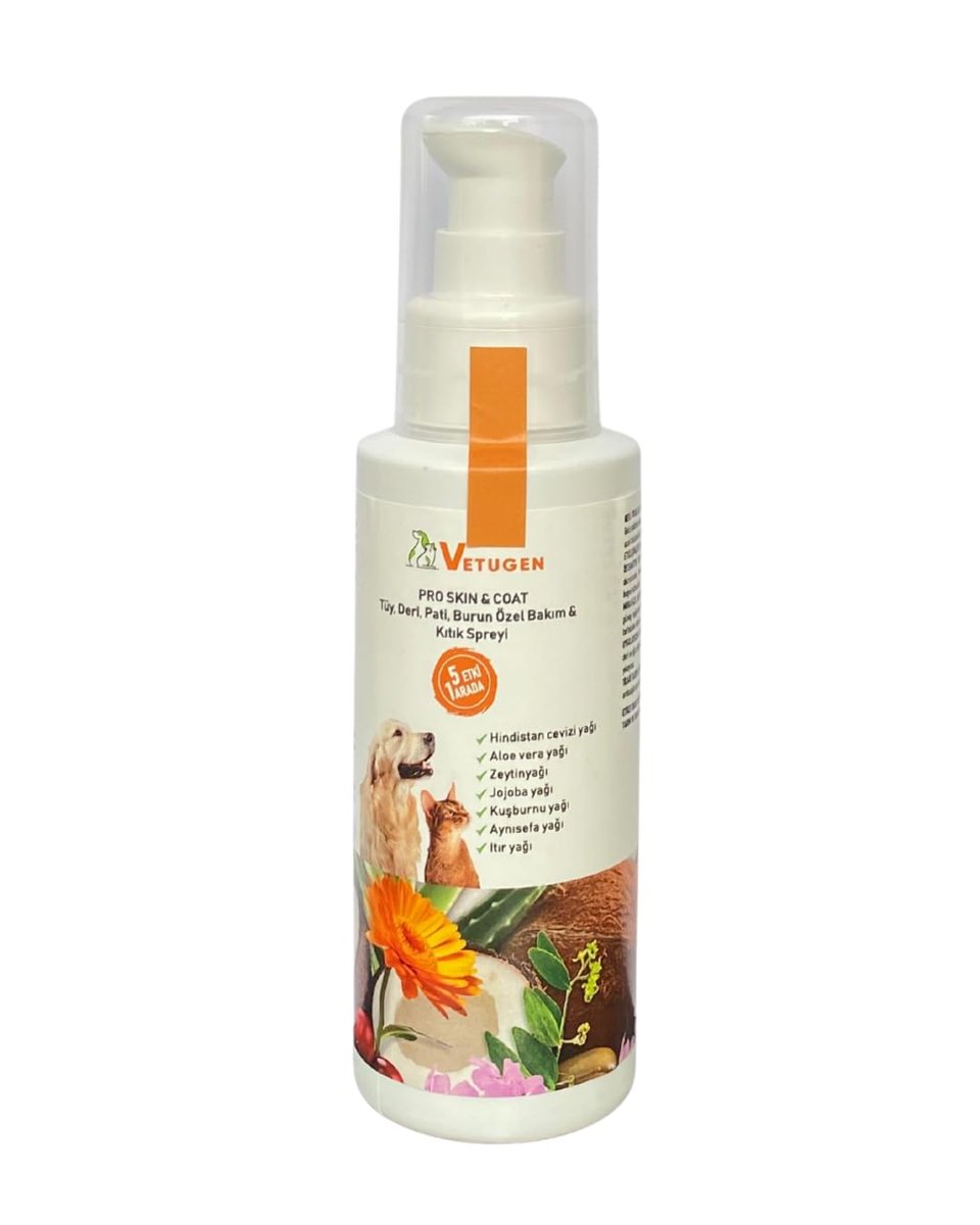 DOĞAL KEDİ VE KÖPEK PATİ, BURUN, DERİ, TÜY BAKIM, KITIK SPREYİ (100 ml)