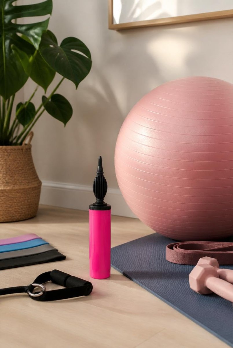 Busstier Manuel Hava Pompası, Pilates Topu ve Şişme Egzersiz Ekipmanları İçin El Tipi Şişirme Pompası, Asorti Renk