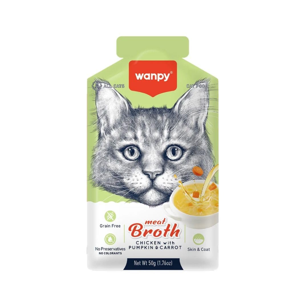 Wanpy Kediler için Bal Kabağı  Havuçlu Tavuk Eti Çorbası 50 G