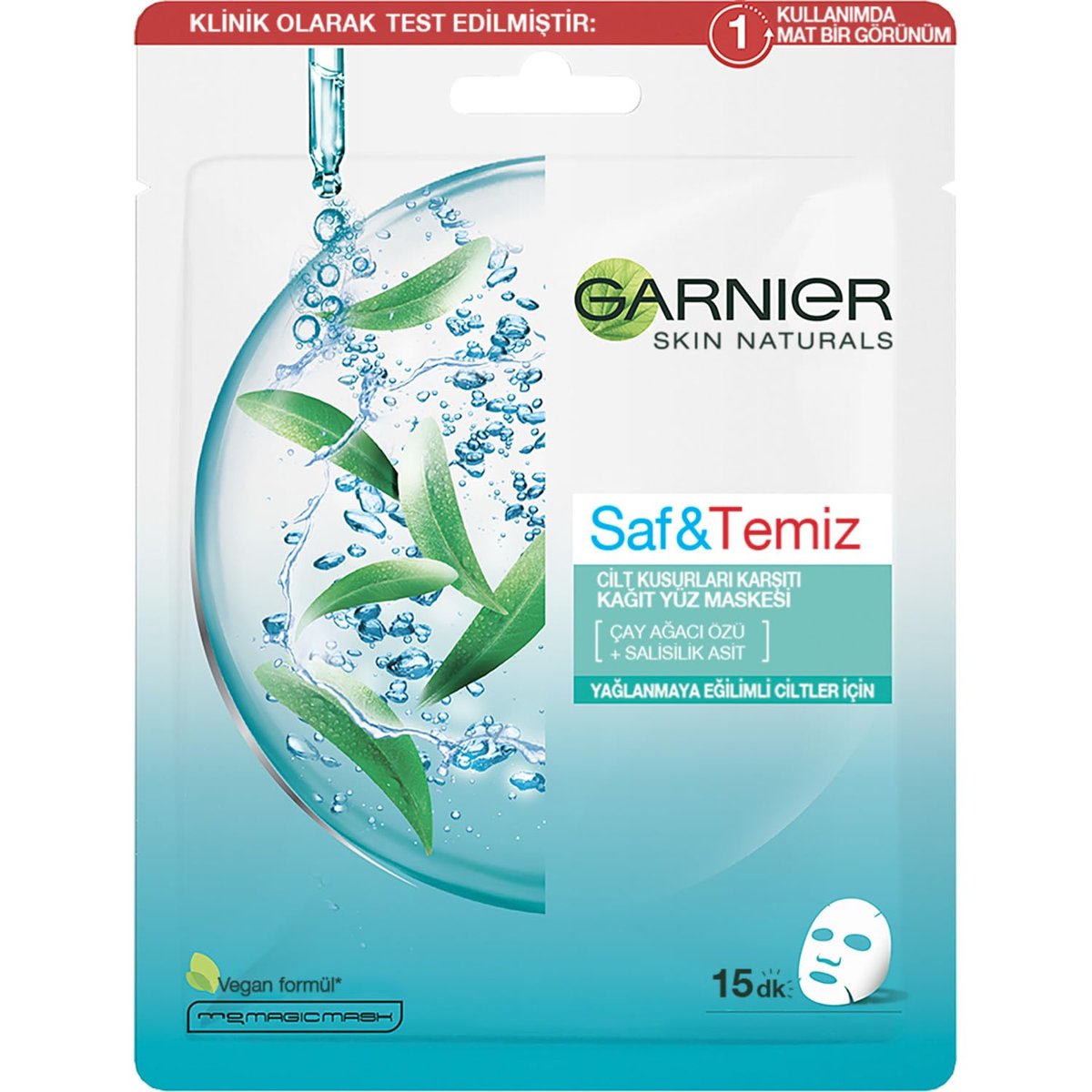 Garnier Vegan SafTemiz Cilt Kusurlarına Karşı Kağıt Yüz Maskesi