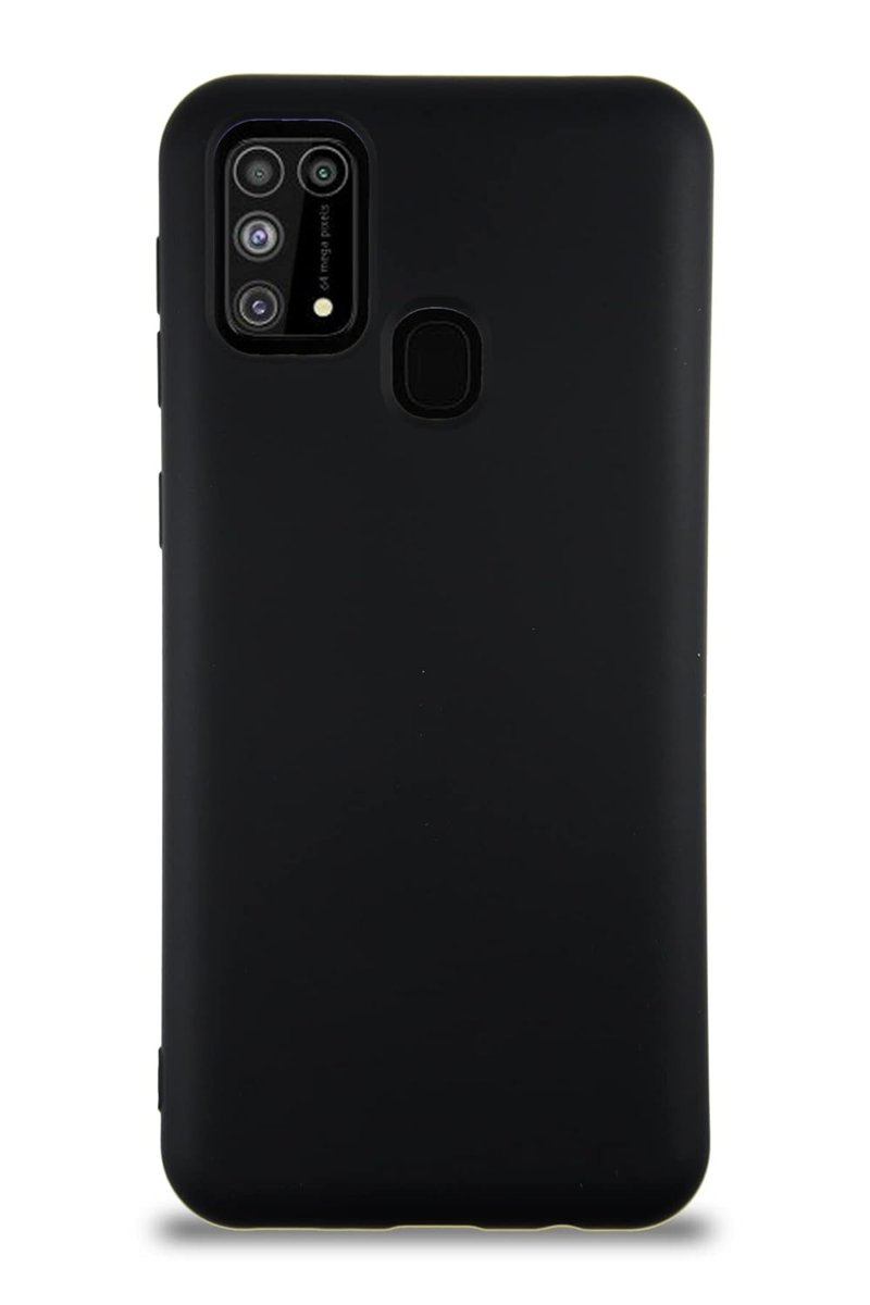 KZY İletişim Samsung Galaxy M31 ile Uyumlu Kapak İçi Kadife Lansman Silikon Kılıf - Siyah