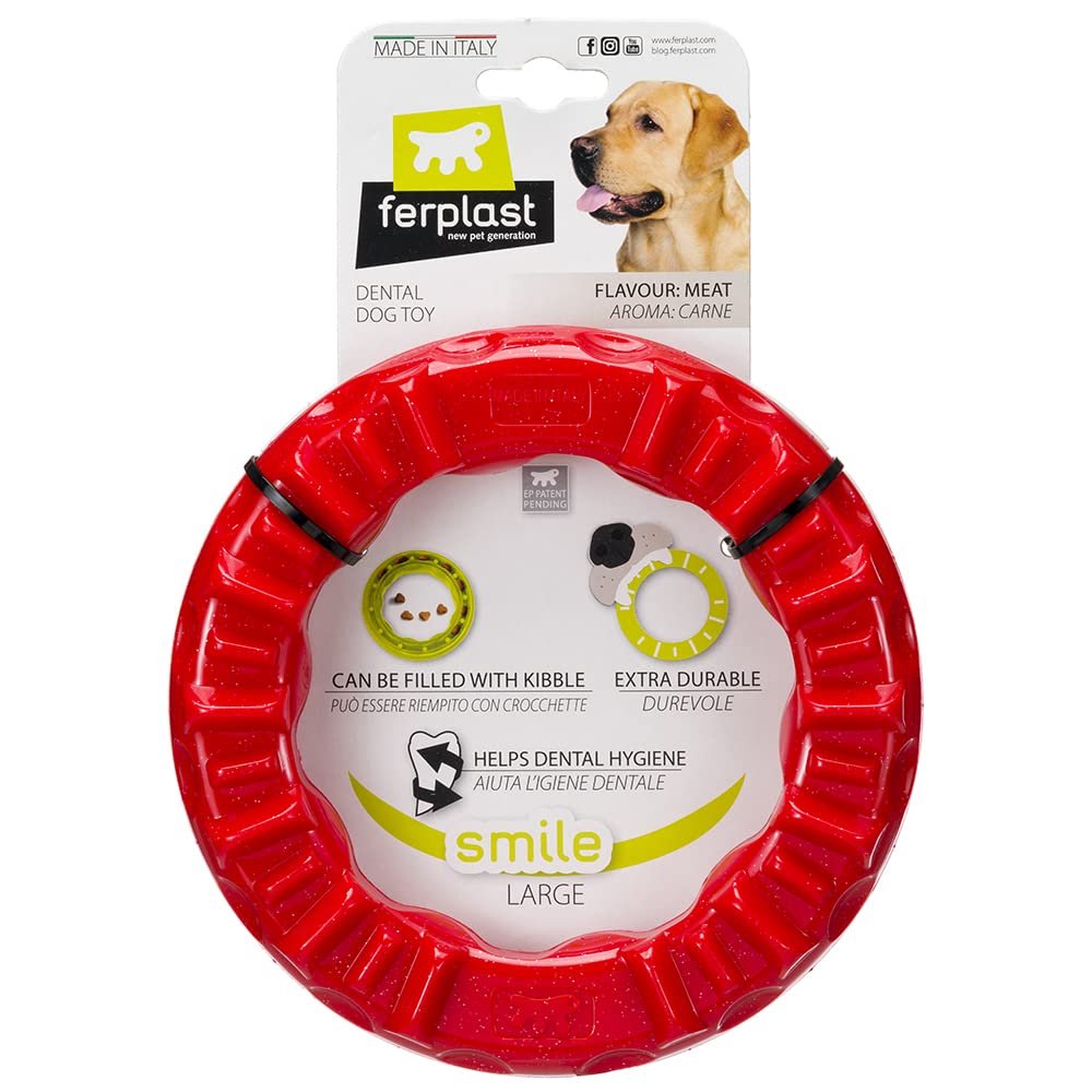 Ferplast Smile Aromalı Halka Oyuncak Kırmızı L